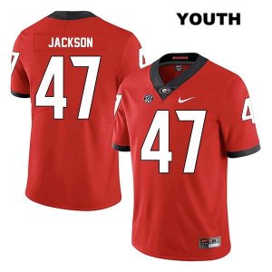 Youth Georgia Bulldogs NCAA #47 Dan Jackson Nike Stitched Red Legend Authentic College Football Jersey QSD5354HP